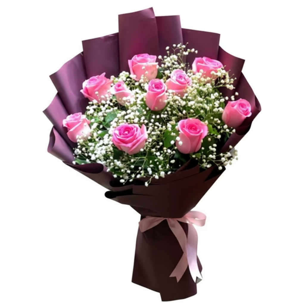 Elegant Purple Rose Bouquet