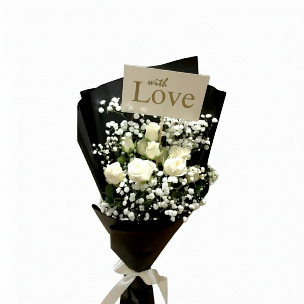 Elegant White Rose Bouquet