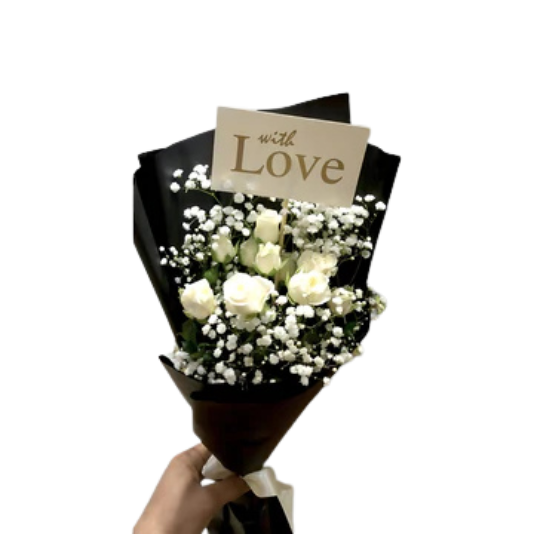 Elegant White Rose Bouquet
