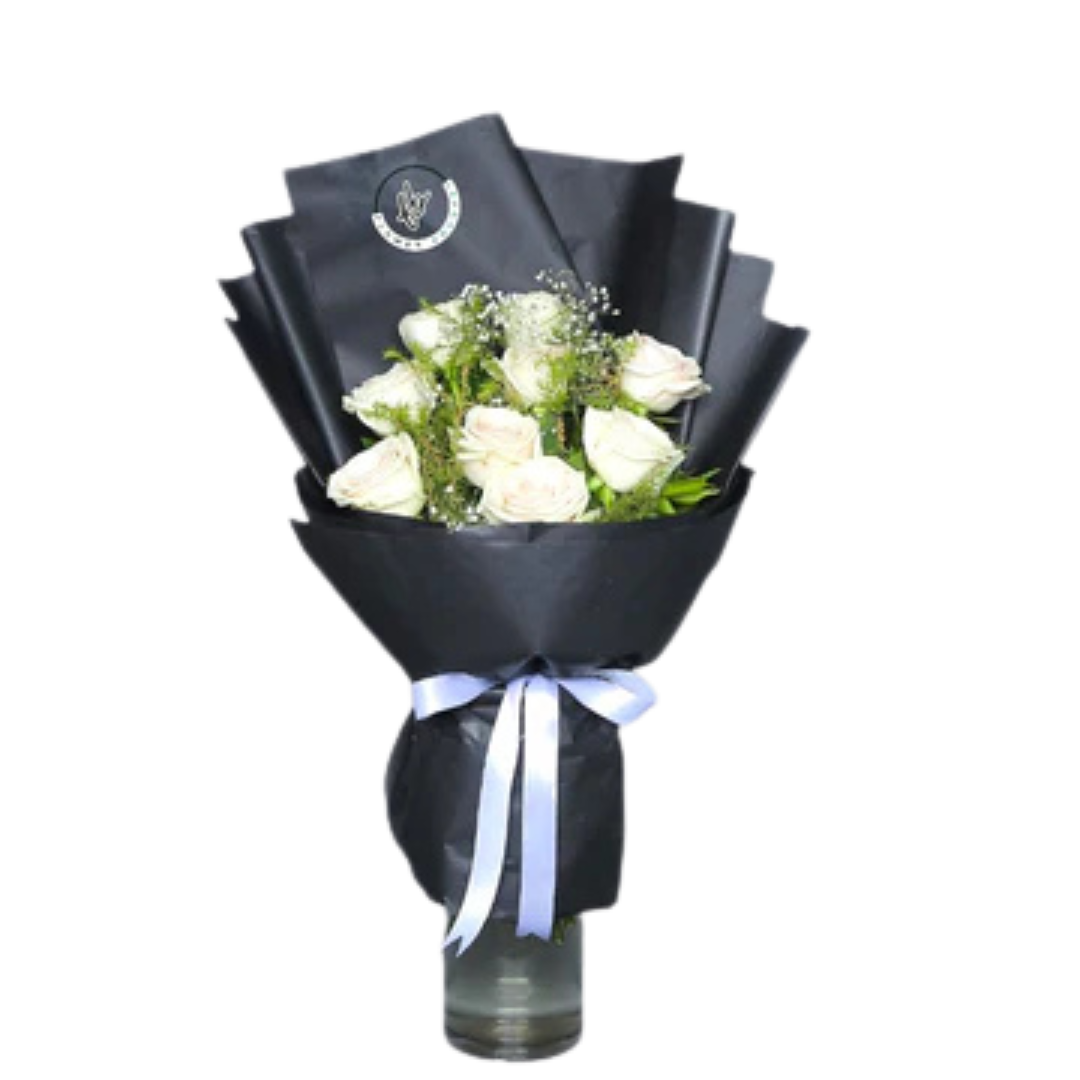 Elegant White Rose Bouquet