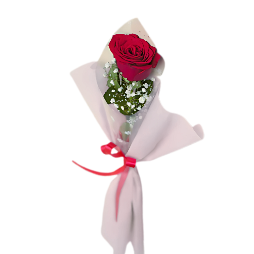 Single Red Rose Bouquet