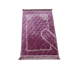 Premium Velvet Janamaz – Quilted Prayer Mat (Purple)