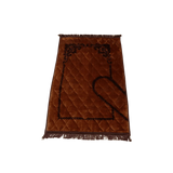 Brown velvet foam couple janamaz – premium padded prayer mat Pakistan, orthopedic prayer rug Lahore