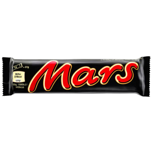 Mars chocolate bar with soft nougat and caramel filling