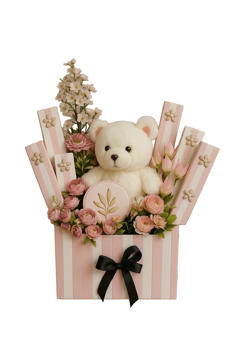 Teddy & Flower Gift Box Pakistan | Cute Gift Delivery Online