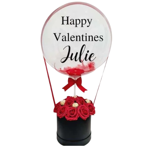 Valentine Balloon Gift Box with Red Roses and Chocolates – Romantic Gift for Her Pakistan