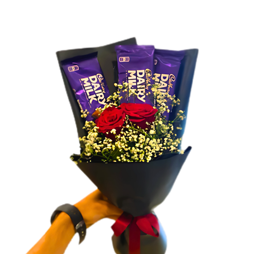 choclate and rose bouquet