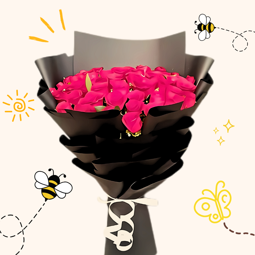 elegant-fuchsia-rose-bouquet