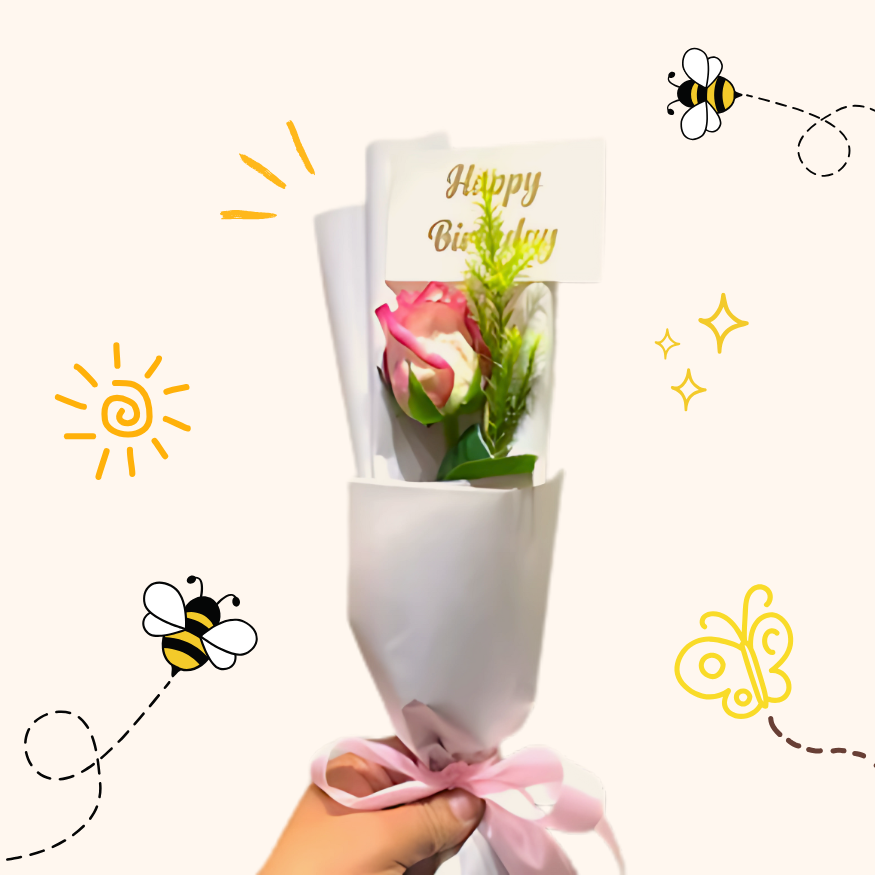 single imported rose bouquet 