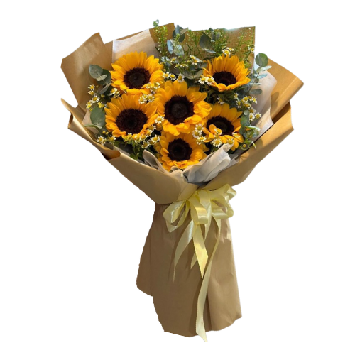 Rustic sunFlower Room with yellow ribbon and green fillers