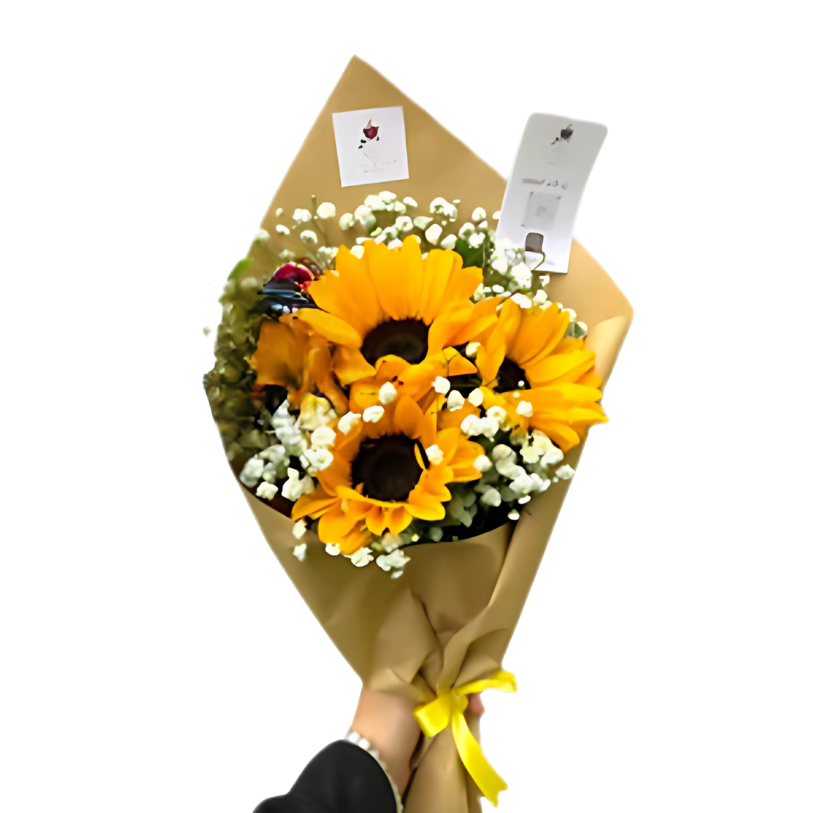 sunflowers trio bouquet
